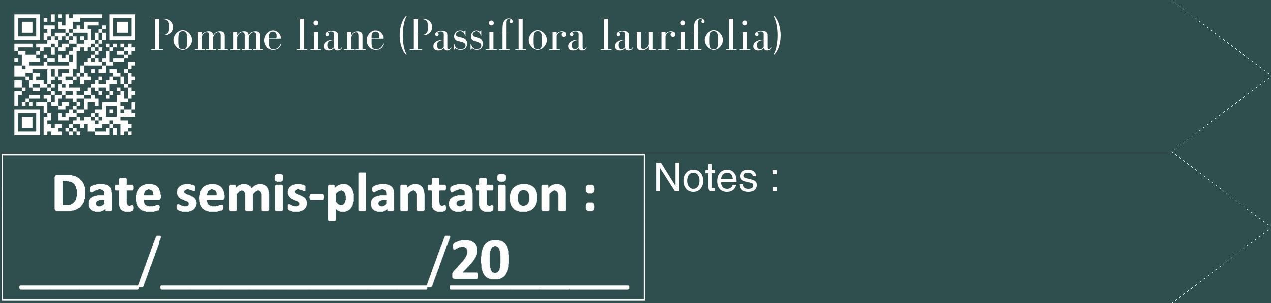 Étiquette de : Passiflora laurifolia - format c - style blanche58_simple_simplebod avec qrcode et comestibilité