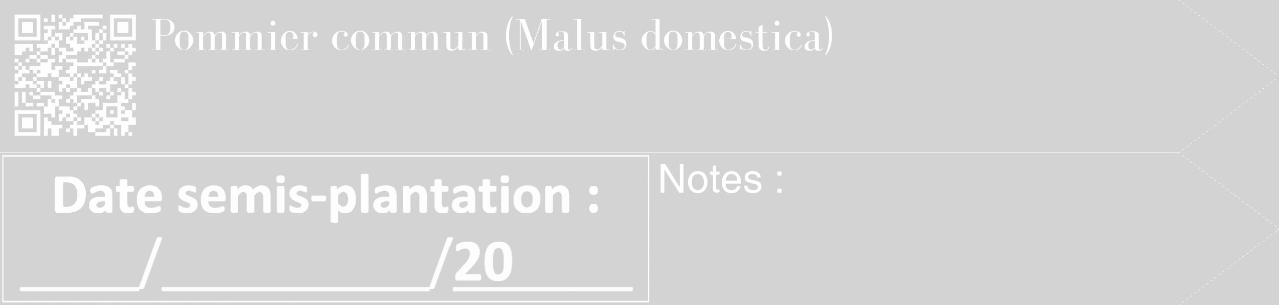 Étiquette de : Malus domestica - format c - style blanche56_simple_simplebod avec qrcode et comestibilité