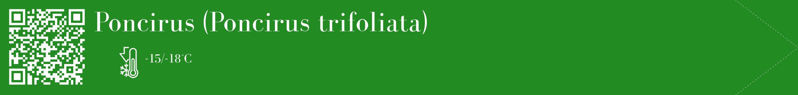 Étiquette de : Poncirus trifoliata - format c - style blanche10_simple_simplebod avec qrcode et comestibilité