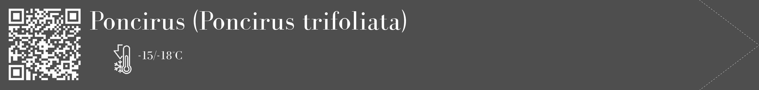 Étiquette de : Poncirus trifoliata - format c - style blanche33_simple_simplebod avec qrcode et comestibilité