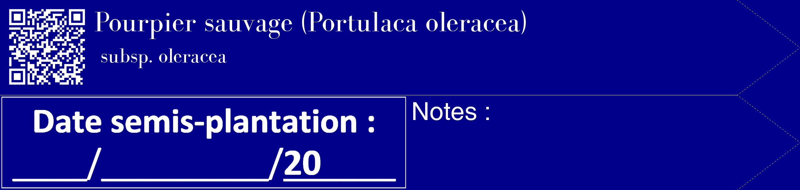 Étiquette de : Portulaca oleracea subsp. oleracea - format c - style blanche7_simple_simplebod avec qrcode et comestibilité