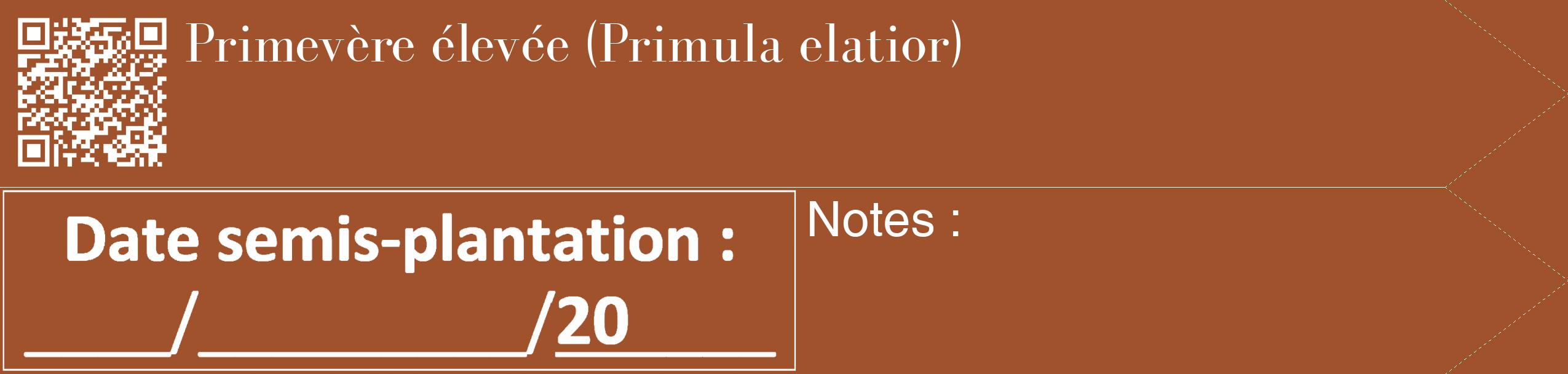 Étiquette de : Primula elatior - format c - style blanche32_simple_simplebod avec qrcode et comestibilité