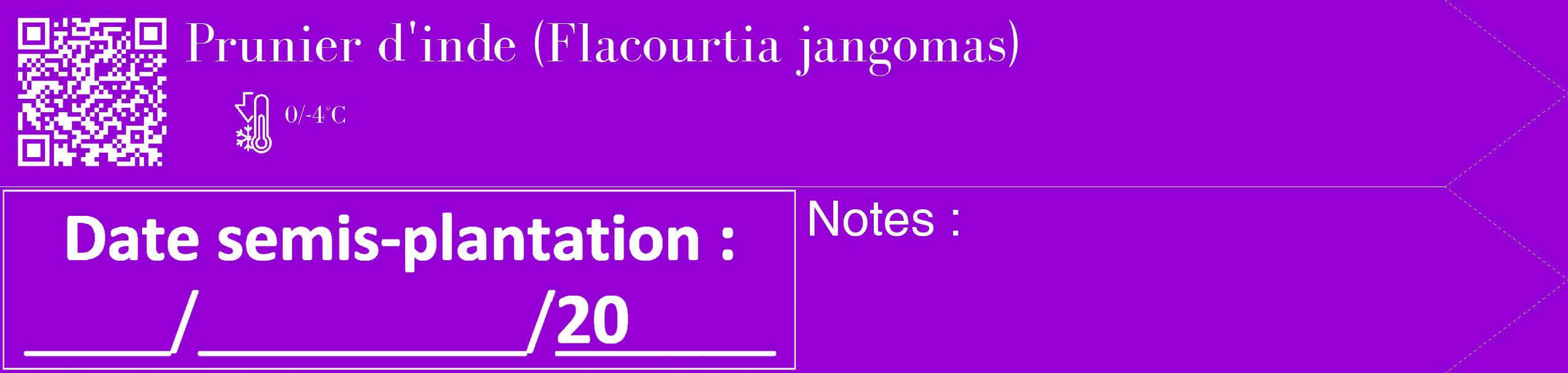 Étiquette de : Flacourtia jangomas - format c - style blanche48_simple_simplebod avec qrcode et comestibilité