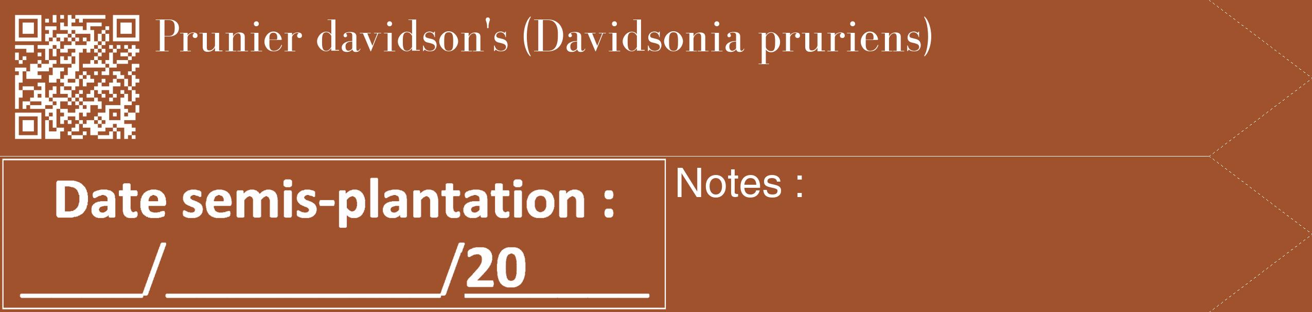 Étiquette de : Davidsonia pruriens - format c - style blanche32_simple_simplebod avec qrcode et comestibilité