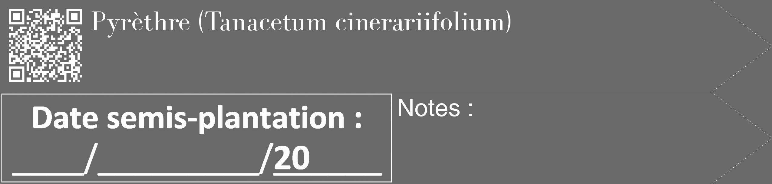 Étiquette de : Tanacetum cinerariifolium - format c - style blanche11_simple_simplebod avec qrcode et comestibilité