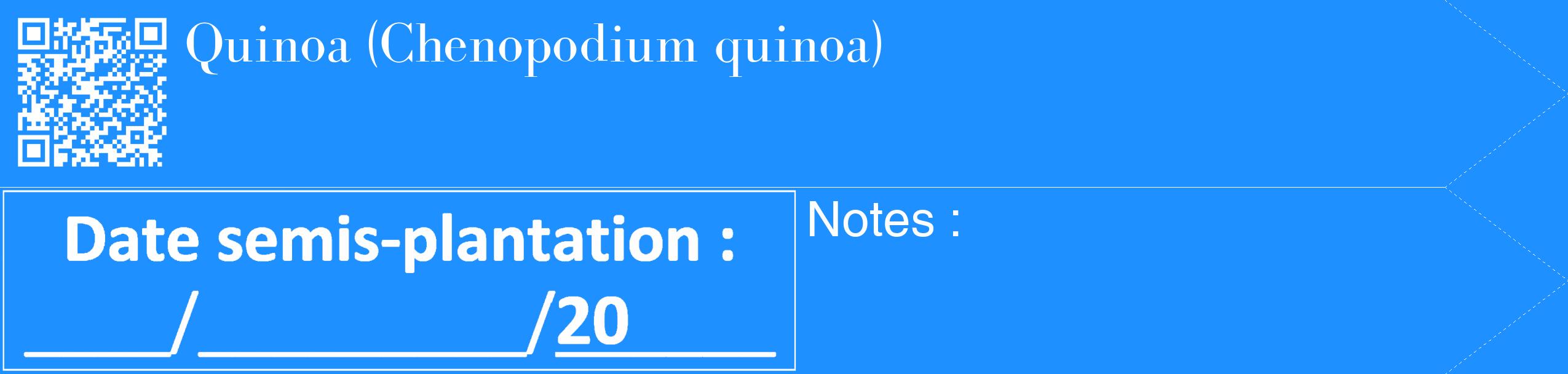 Étiquette de : Chenopodium quinoa - format c - style blanche3_simple_simplebod avec qrcode et comestibilité