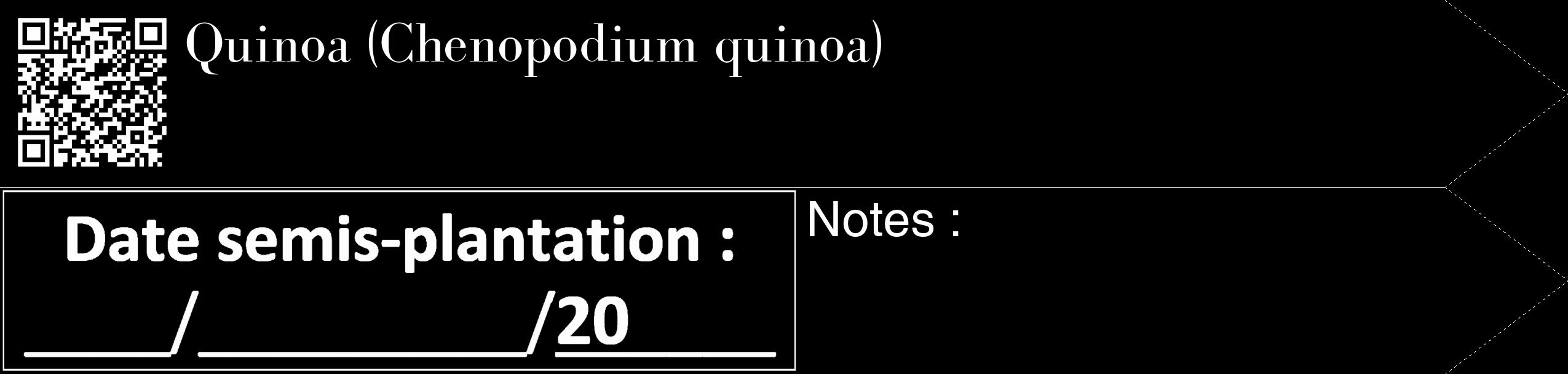 Étiquette de : Chenopodium quinoa - format c - style blanche59_simple_simplebod avec qrcode et comestibilité