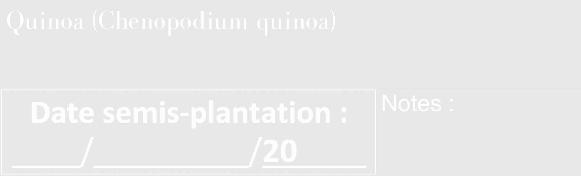 Étiquette de : Chenopodium quinoa - format c - style blanche55_basique_basiquebod avec comestibilité