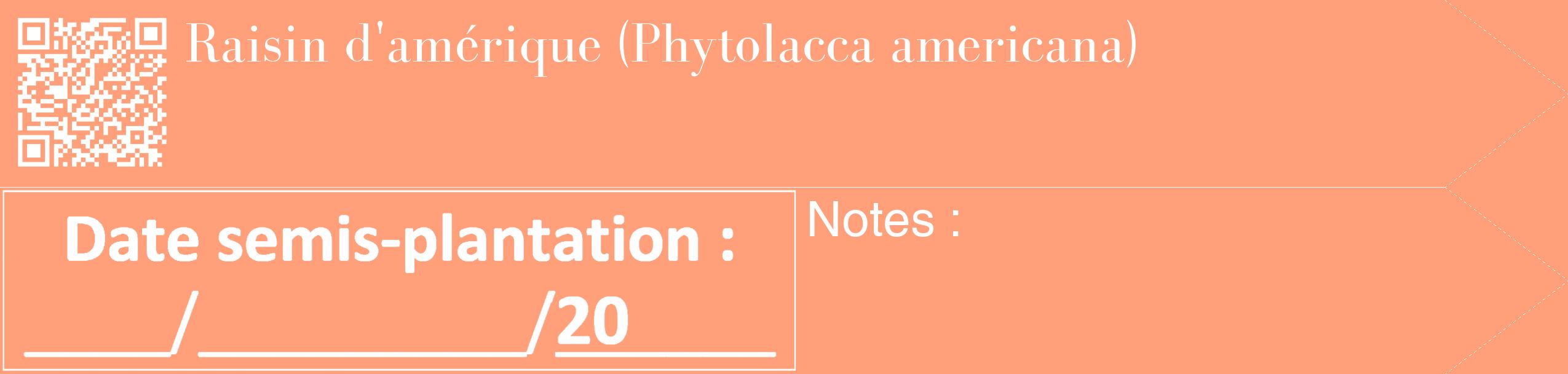 Étiquette de : Phytolacca americana - format c - style blanche39_simple_simplebod avec qrcode et comestibilité