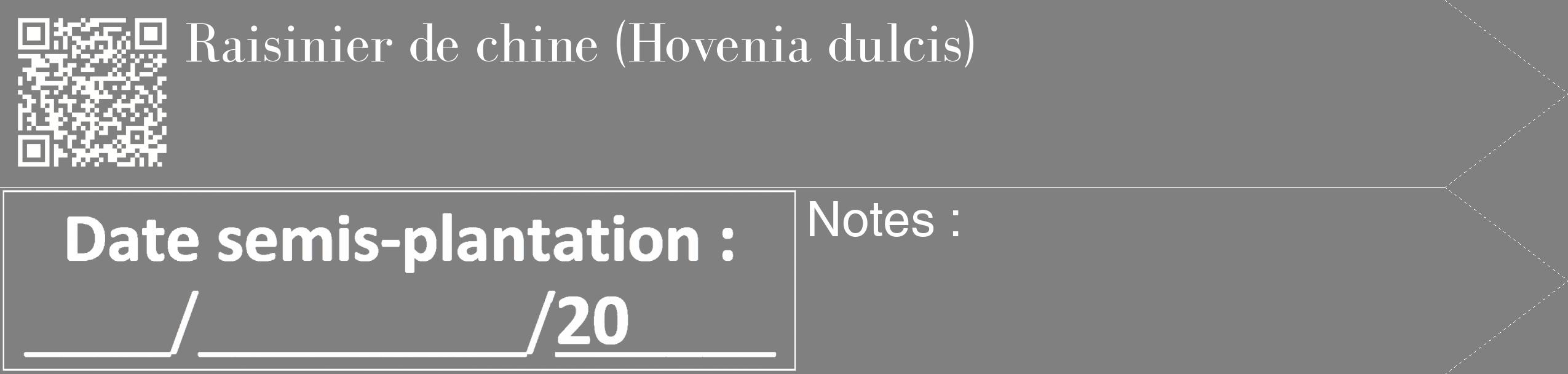 Étiquette de : Hovenia dulcis - format c - style blanche57_simple_simplebod avec qrcode et comestibilité