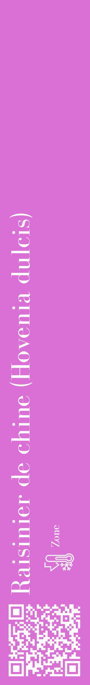 Étiquette de : Hovenia dulcis - format c - style blanche52_basique_basiquebod avec qrcode et comestibilité - position verticale