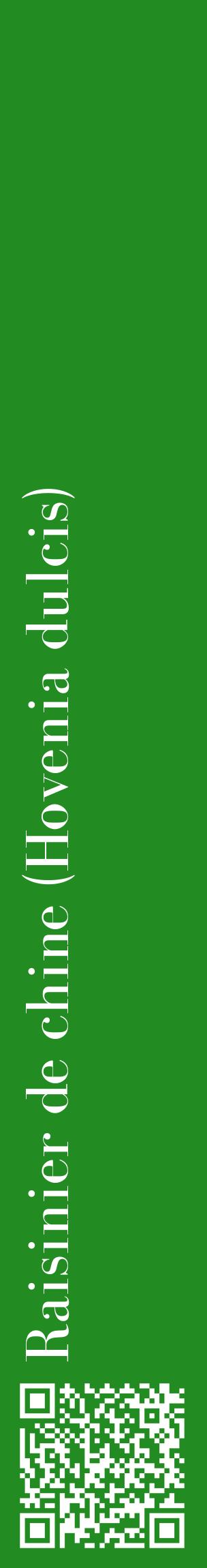 Étiquette de : Hovenia dulcis - format c - style blanche10_basiquebod avec qrcode et comestibilité