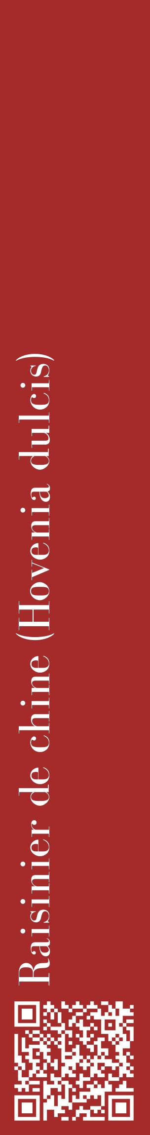 Étiquette de : Hovenia dulcis - format c - style blanche33_basiquebod avec qrcode et comestibilité