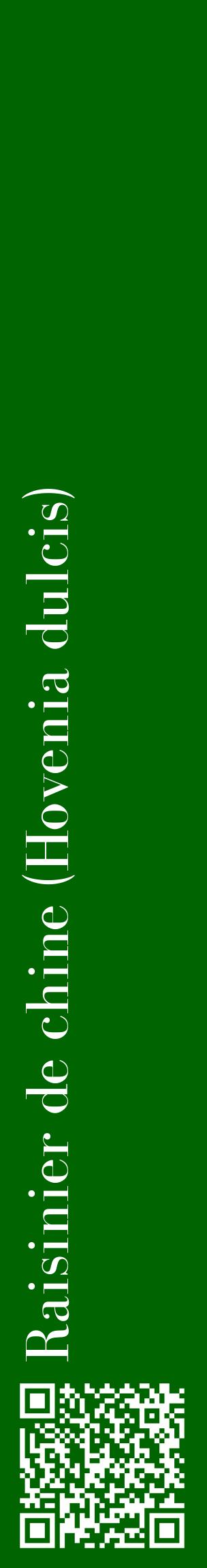 Étiquette de : Hovenia dulcis - format c - style blanche8_basiquebod avec qrcode et comestibilité