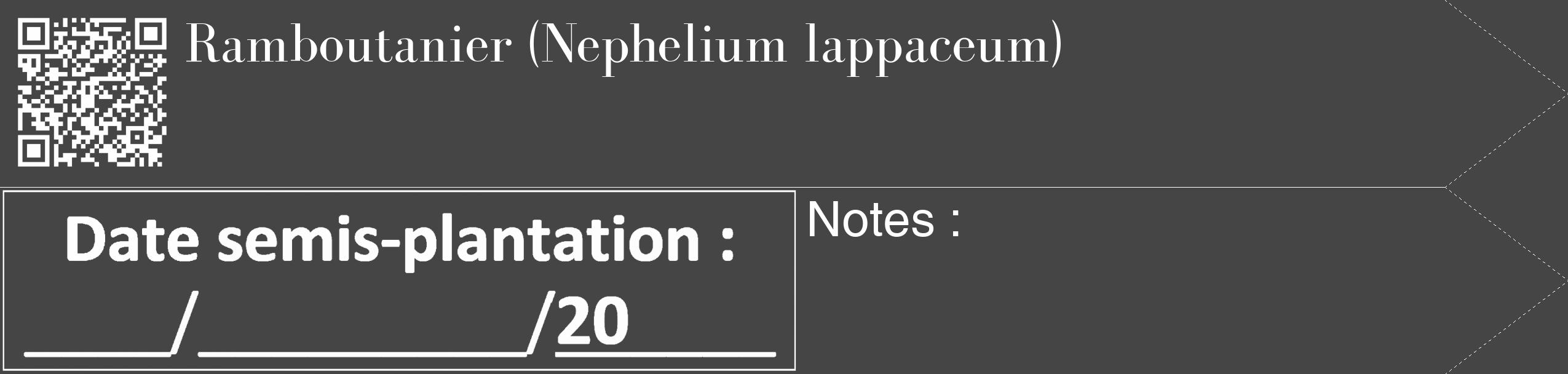 Étiquette de : Nephelium lappaceum - format c - style blanche58_simple_simplebod avec qrcode et comestibilité