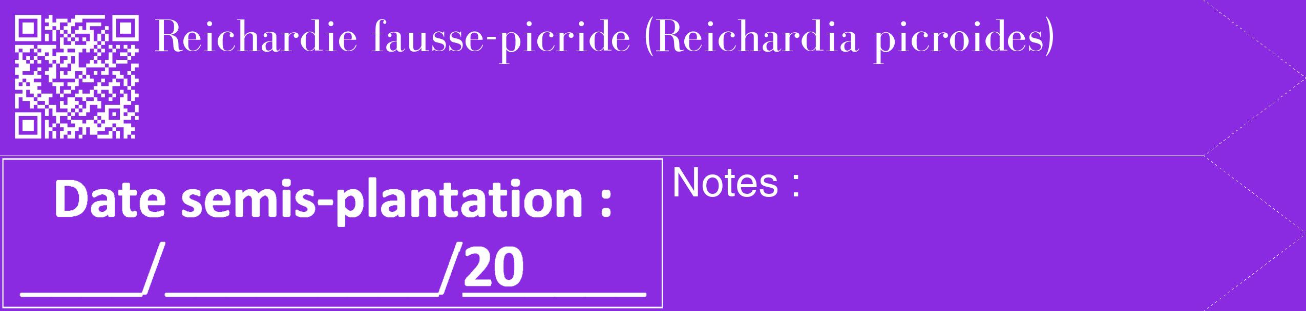 Étiquette de : Reichardia picroides - format c - style blanche49_simple_simplebod avec qrcode et comestibilité