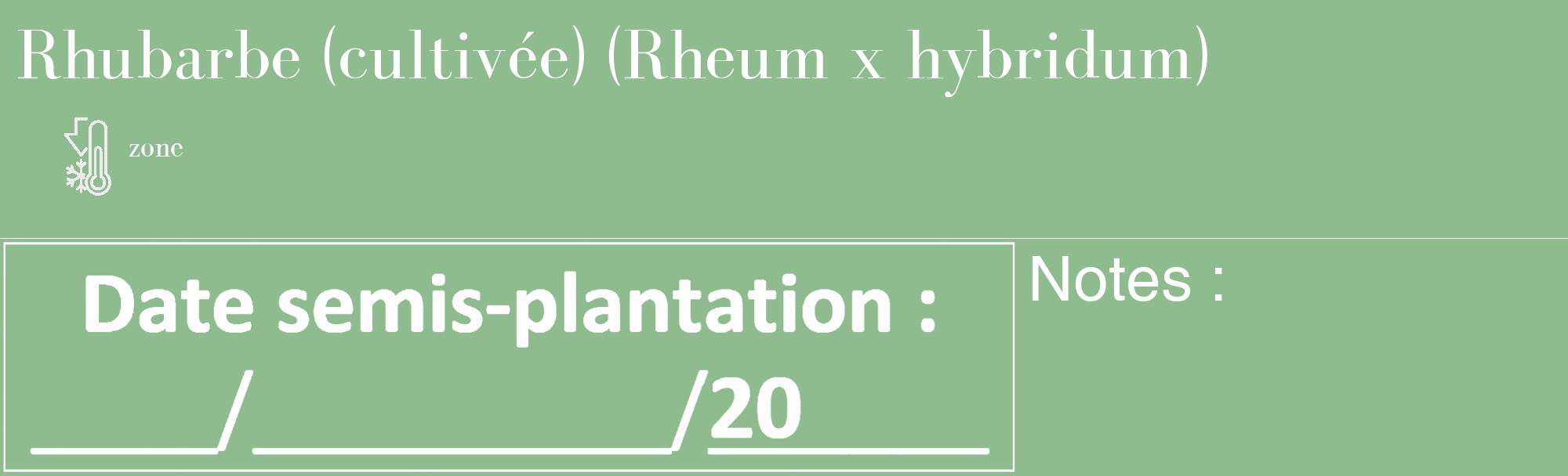 Étiquette de : Rheum x hybridum - format c - style blanche13_basique_basiquebod avec comestibilité