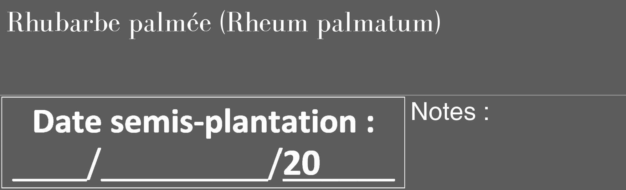 Étiquette de : Rheum palmatum - format c - style blanche49_basique_basiquebod avec comestibilité