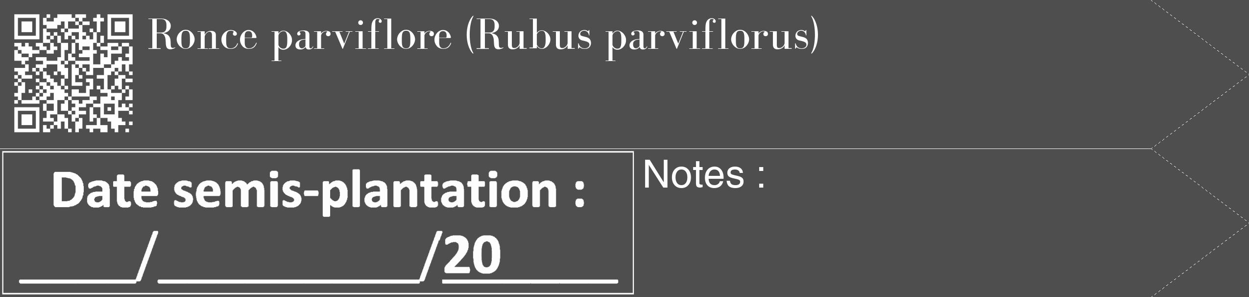 Étiquette de : Rubus parviflorus - format c - style blanche33_simple_simplebod avec qrcode et comestibilité