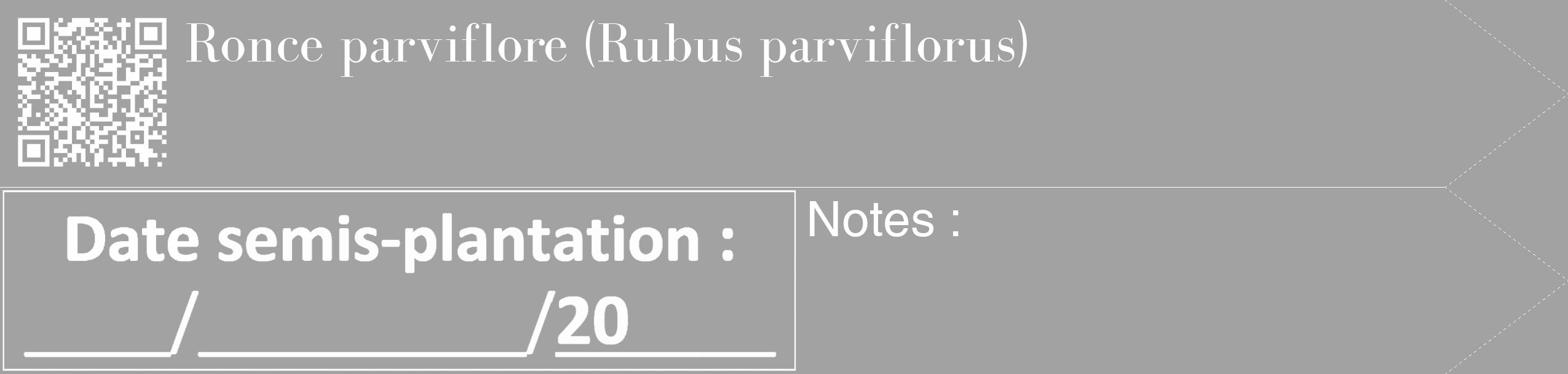 Étiquette de : Rubus parviflorus - format c - style blanche38_simple_simplebod avec qrcode et comestibilité