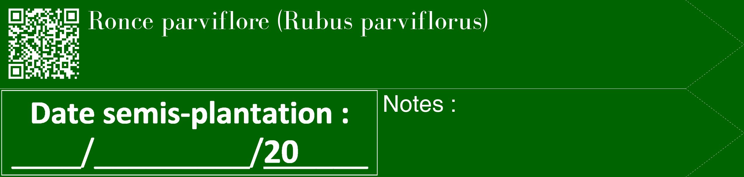 Étiquette de : Rubus parviflorus - format c - style blanche8_simple_simplebod avec qrcode et comestibilité