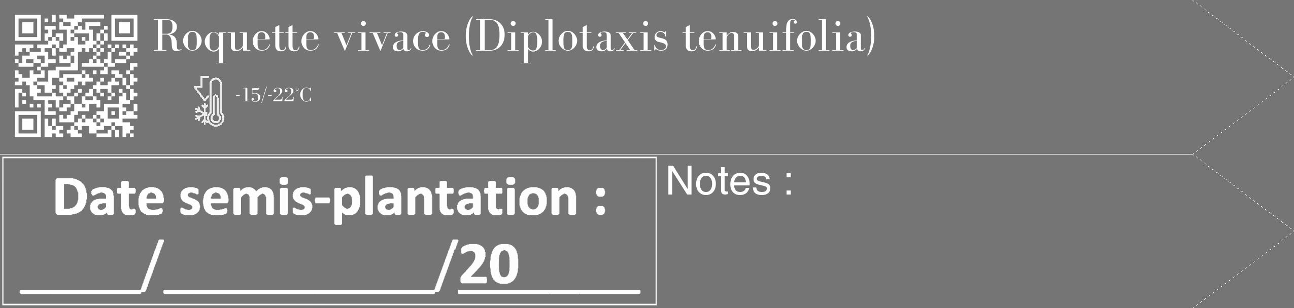 Étiquette de : Diplotaxis tenuifolia - format c - style blanche5_simple_simplebod avec qrcode et comestibilité