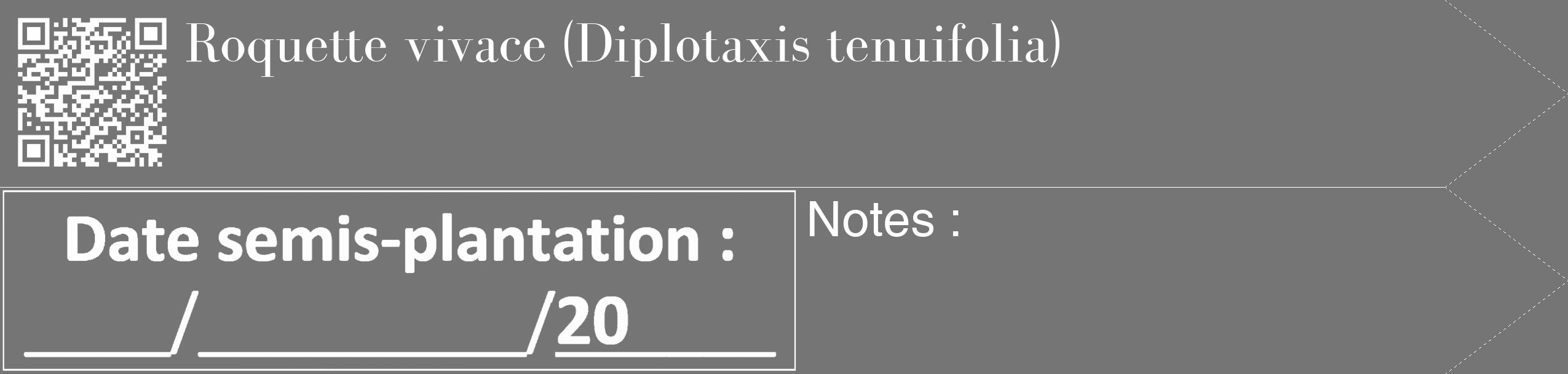 Étiquette de : Diplotaxis tenuifolia - format c - style blanche5_simple_simplebod avec qrcode et comestibilité