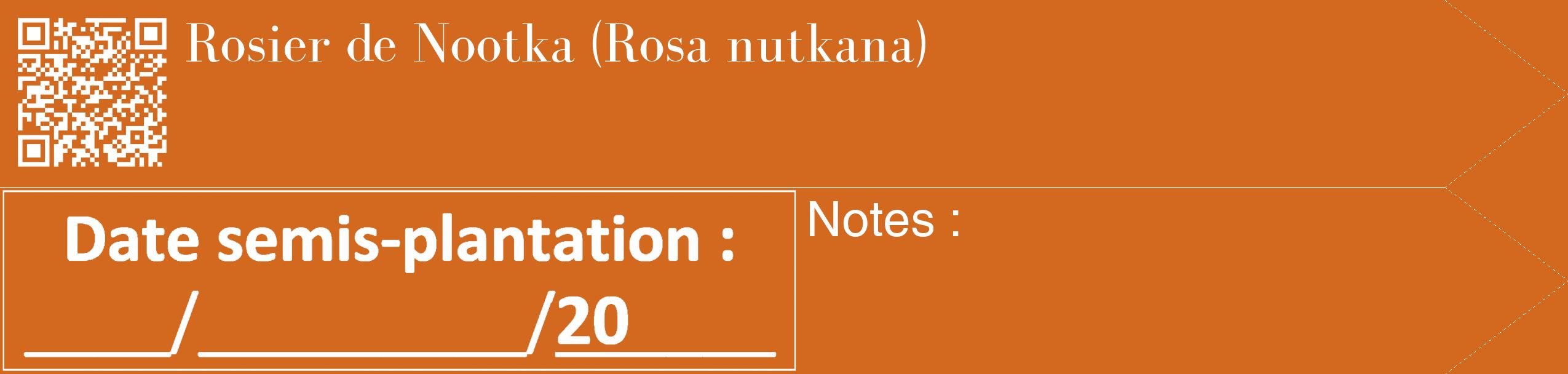 Étiquette de : Rosa nutkana - format c - style blanche31_simple_simplebod avec qrcode et comestibilité