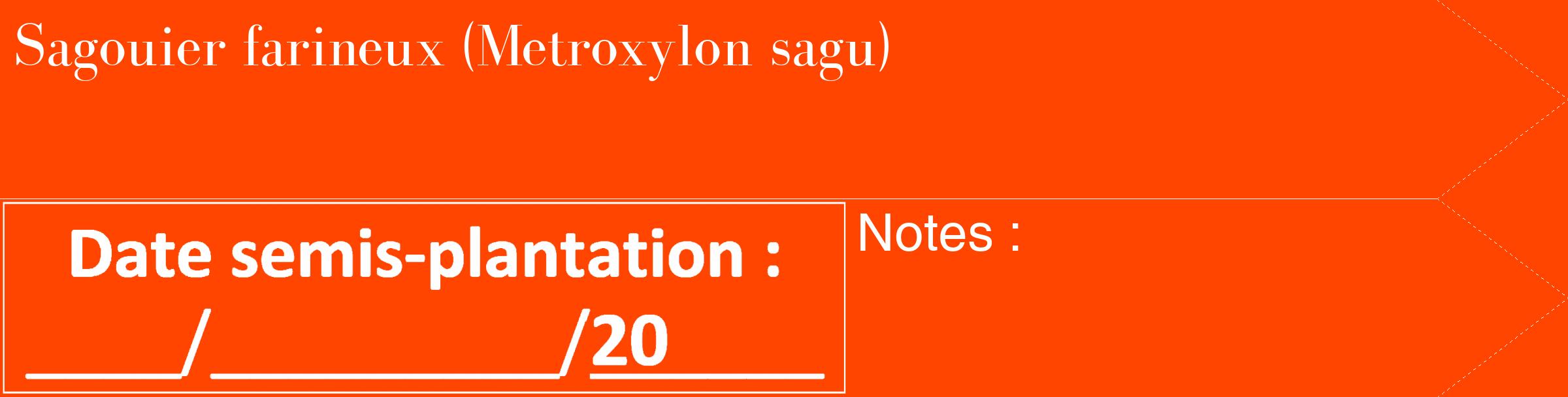 Étiquette de : Metroxylon sagu - format c - style blanche26_simple_simplebod avec comestibilité