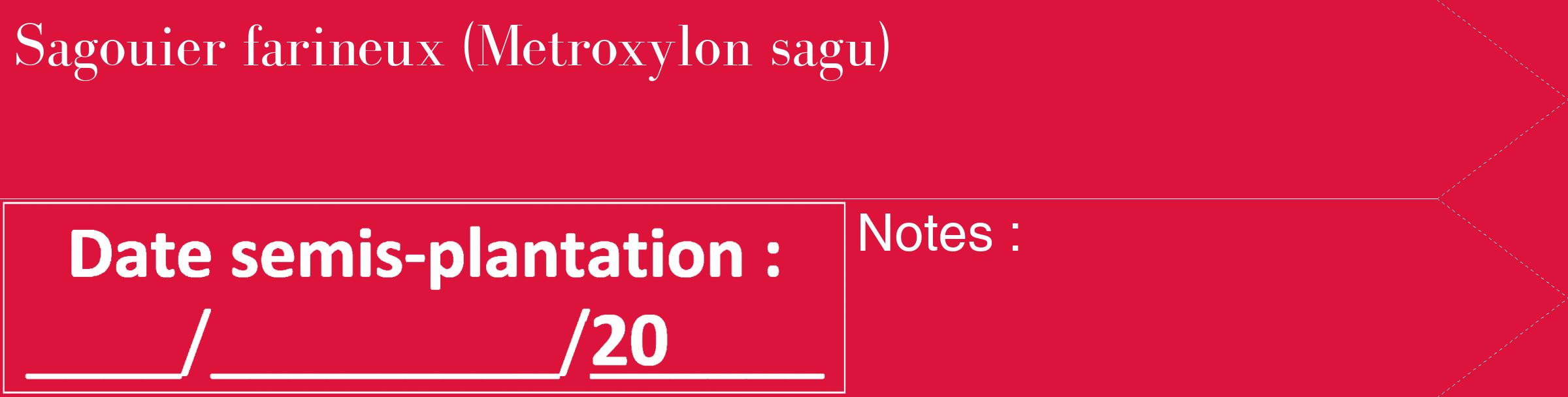 Étiquette de : Metroxylon sagu - format c - style blanche36_simple_simplebod avec comestibilité