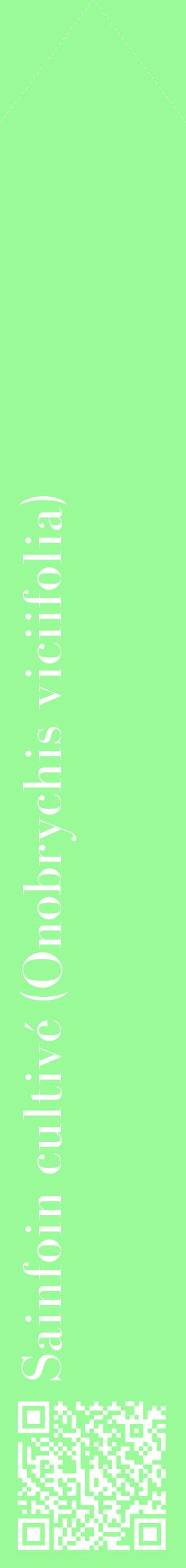 Étiquette de : Onobrychis viciifolia - format c - style blanche14_simplebod avec qrcode et comestibilité