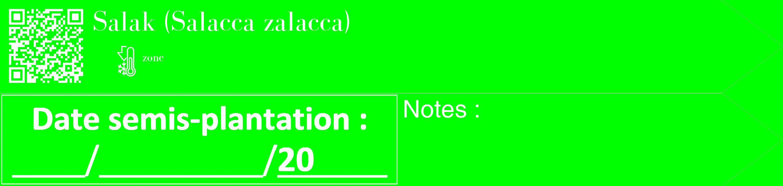 Étiquette de : Salacca zalacca - format c - style blanche16_simple_simplebod avec qrcode et comestibilité