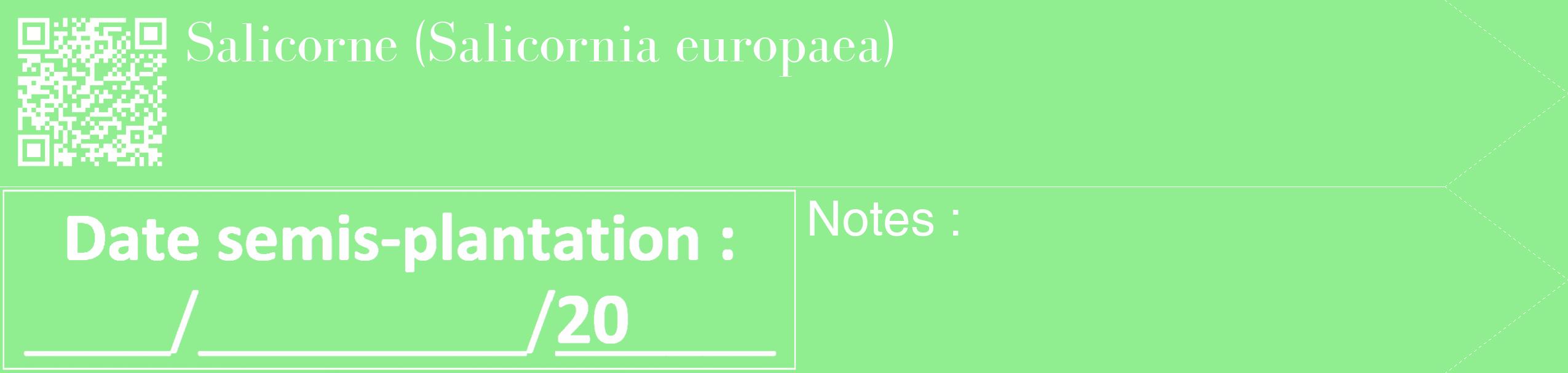 Étiquette de : Salicornia europaea - format c - style blanche15_simple_simplebod avec qrcode et comestibilité