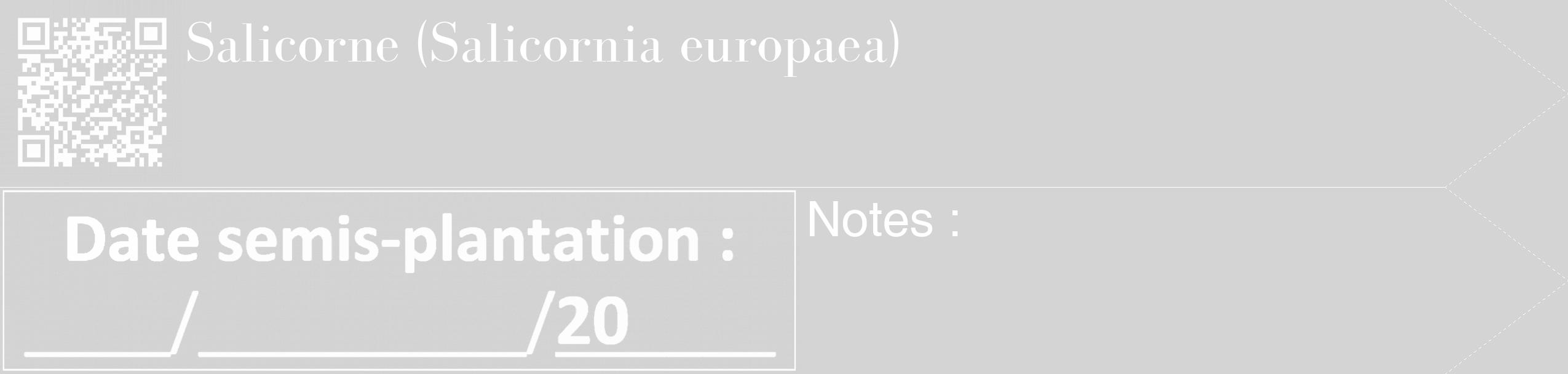 Étiquette de : Salicornia europaea - format c - style blanche40_simple_simplebod avec qrcode et comestibilité