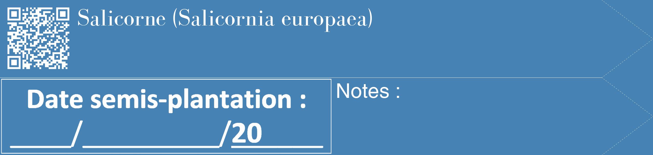 Étiquette de : Salicornia europaea - format c - style blanche5_simple_simplebod avec qrcode et comestibilité