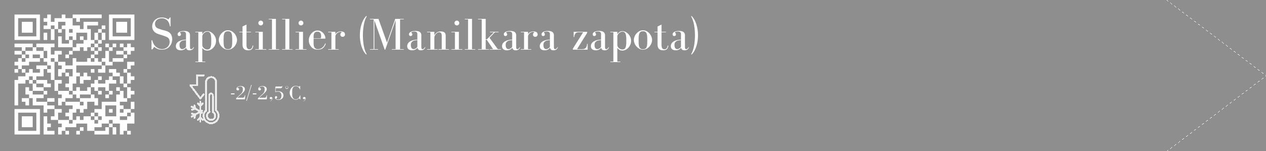 Étiquette de : Manilkara zapota - format c - style blanche25_simple_simplebod avec qrcode et comestibilité