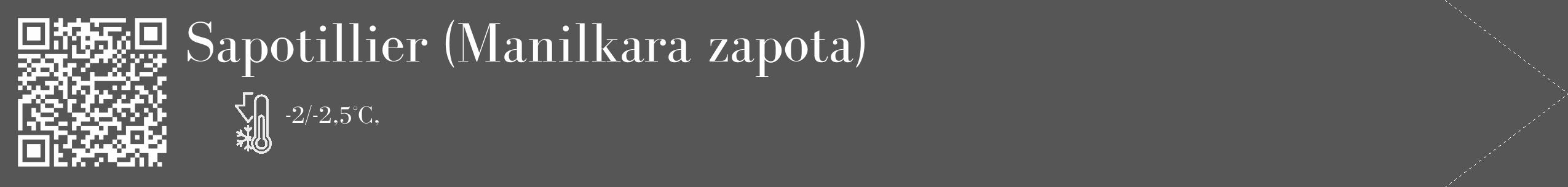 Étiquette de : Manilkara zapota - format c - style blanche45_simple_simplebod avec qrcode et comestibilité