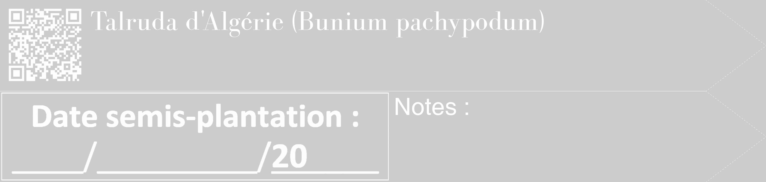Étiquette de : Bunium pachypodum - format c - style blanche0_simple_simplebod avec qrcode et comestibilité