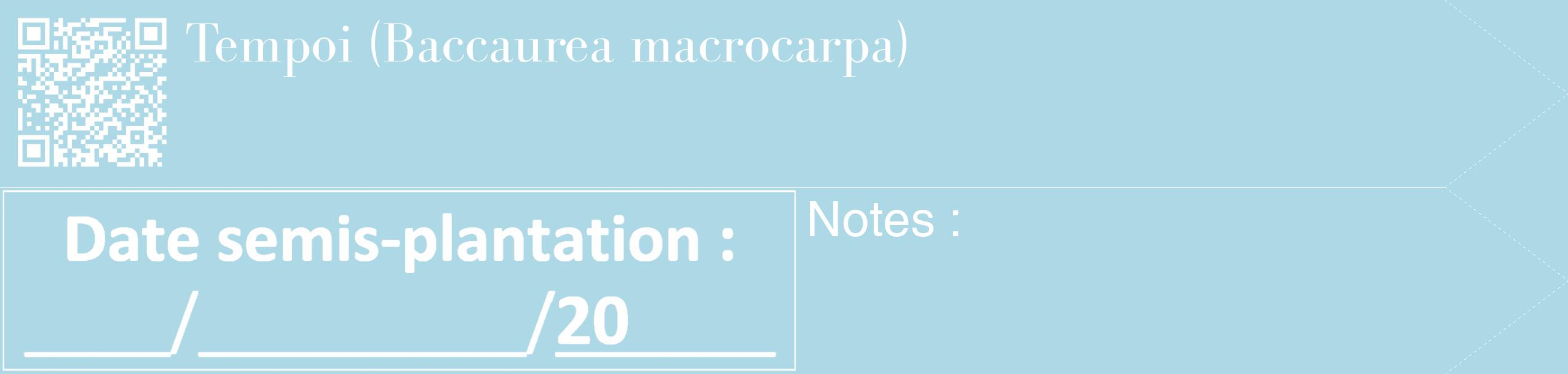 Étiquette de : Baccaurea macrocarpa - format c - style blanche0_simple_simplebod avec qrcode et comestibilité