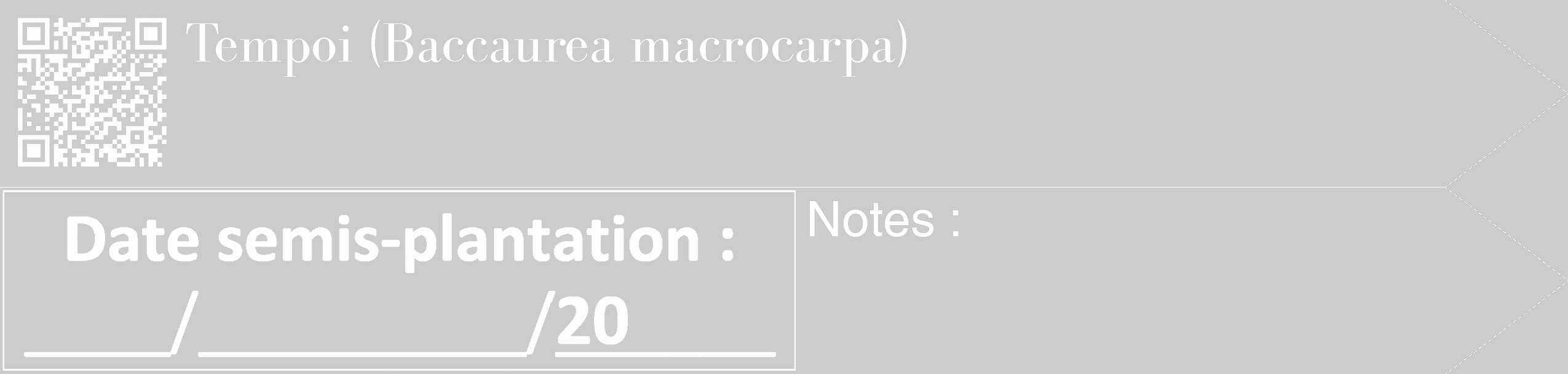Étiquette de : Baccaurea macrocarpa - format c - style blanche0_simple_simplebod avec qrcode et comestibilité