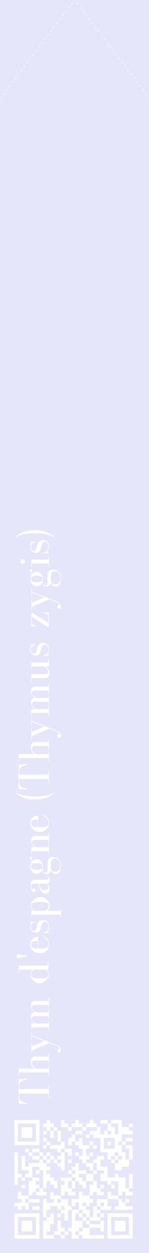 Étiquette de : Thymus zygis - format c - style blanche55_simplebod avec qrcode et comestibilité