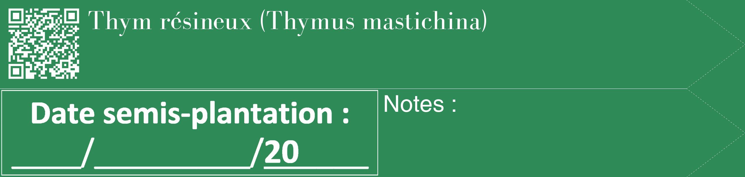 Étiquette de : Thymus mastichina - format c - style blanche11_simple_simplebod avec qrcode et comestibilité