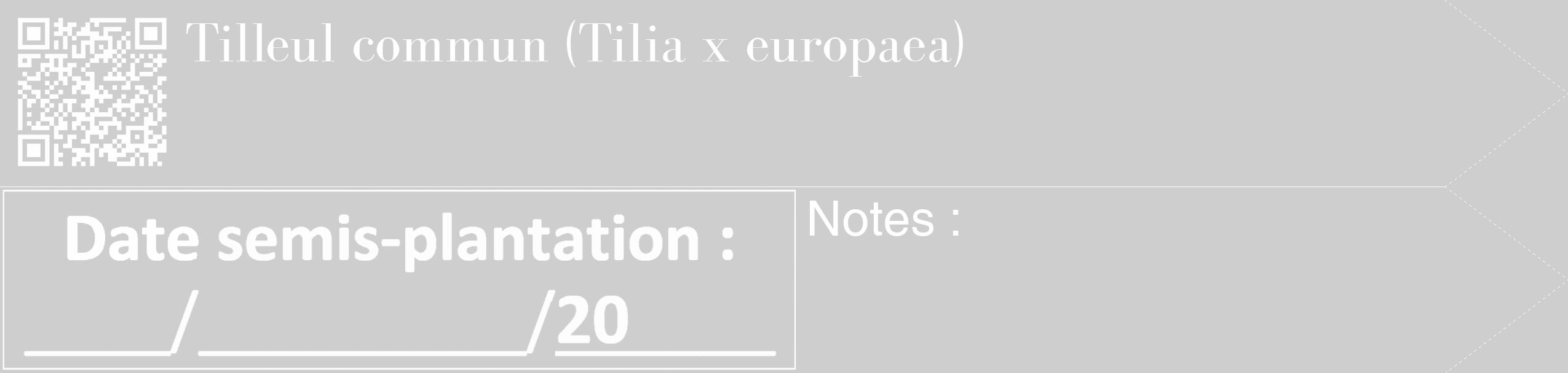 Étiquette de : Tilia x europaea - format c - style blanche17_simple_simplebod avec qrcode et comestibilité