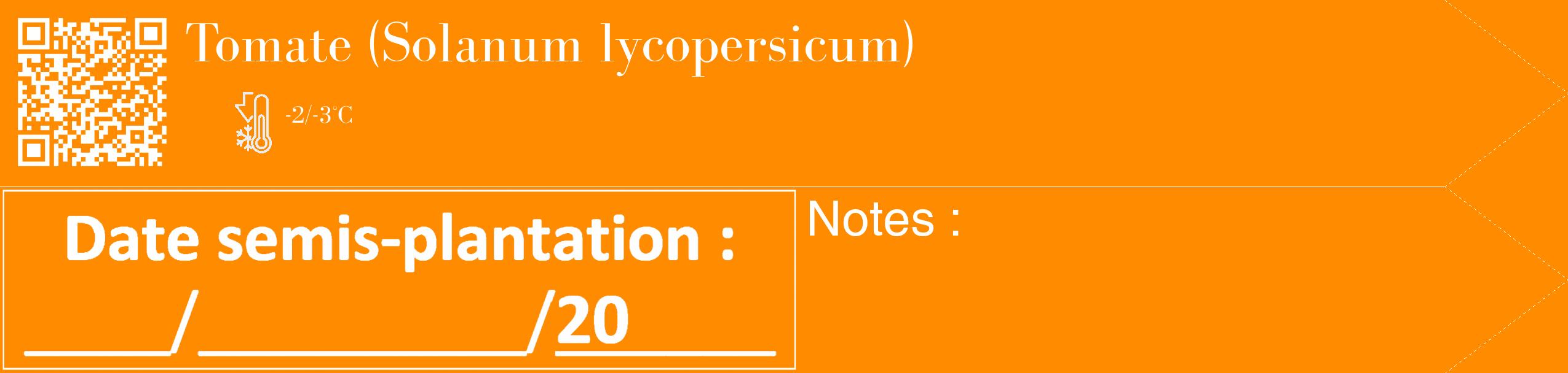 Étiquette de : Solanum lycopersicum - format c - style blanche23_simple_simplebod avec qrcode et comestibilité