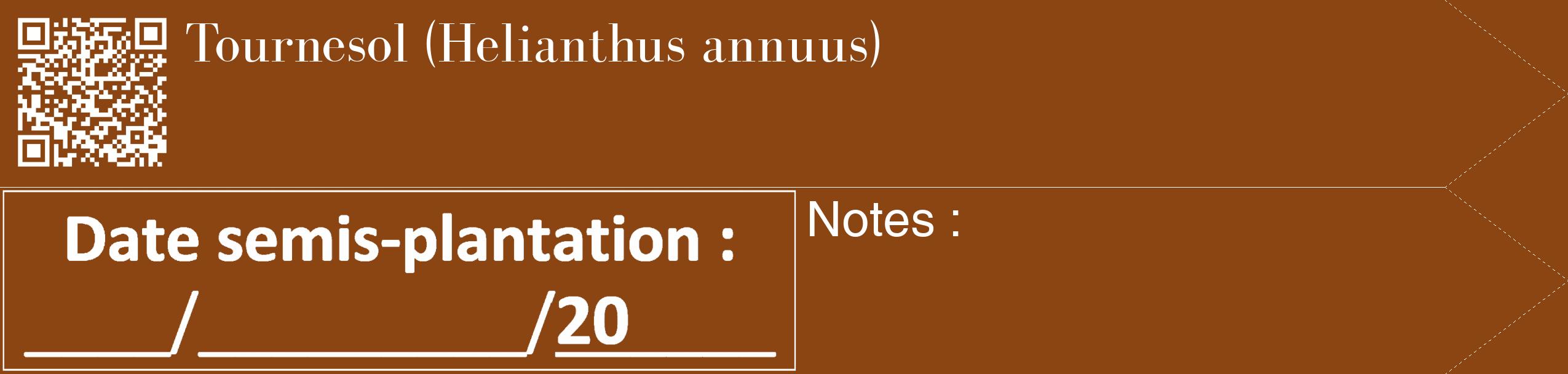 Étiquette de : Helianthus annuus - format c - style blanche30_simple_simplebod avec qrcode et comestibilité