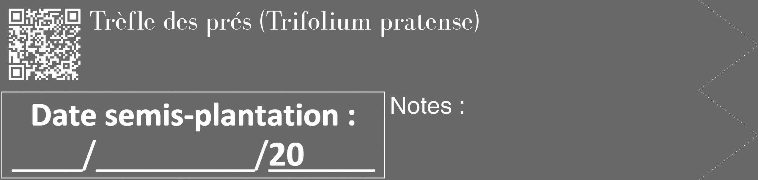 Étiquette de : Trifolium pratense - format c - style blanche51_simple_simplebod avec qrcode et comestibilité