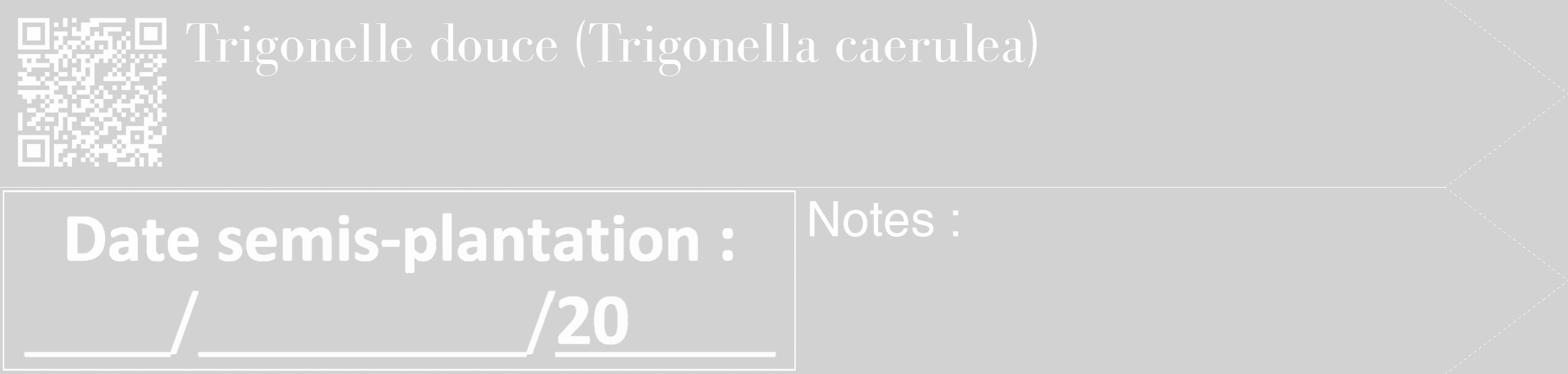 Étiquette de : Trigonella caerulea - format c - style blanche14_simple_simplebod avec qrcode et comestibilité
