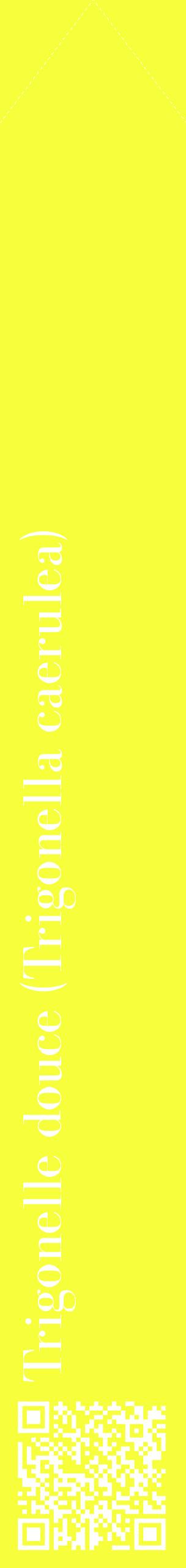 Étiquette de : Trigonella caerulea - format c - style blanche18_simplebod avec qrcode et comestibilité
