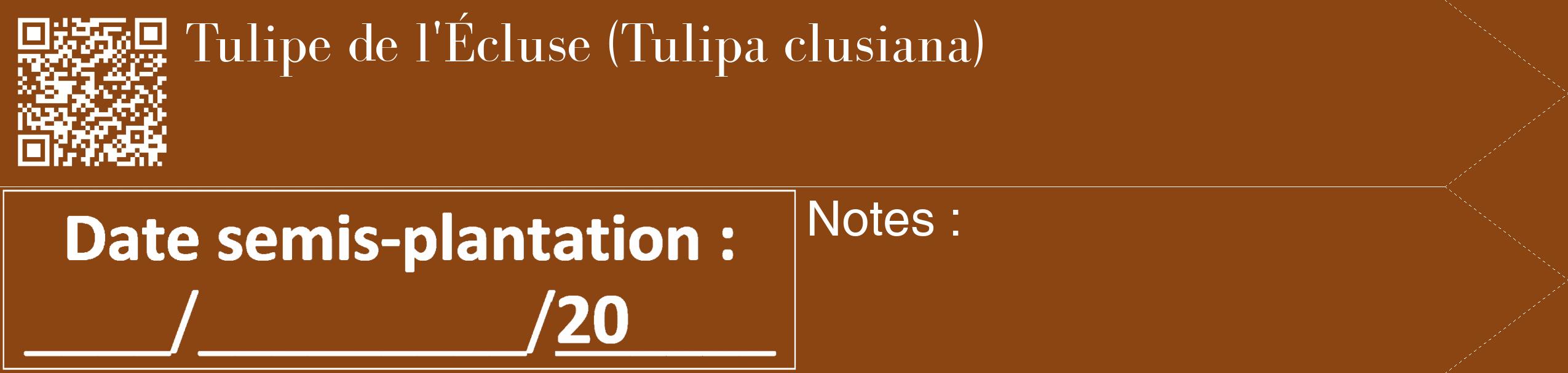 Étiquette de : Tulipa clusiana - format c - style blanche30_simple_simplebod avec qrcode et comestibilité
