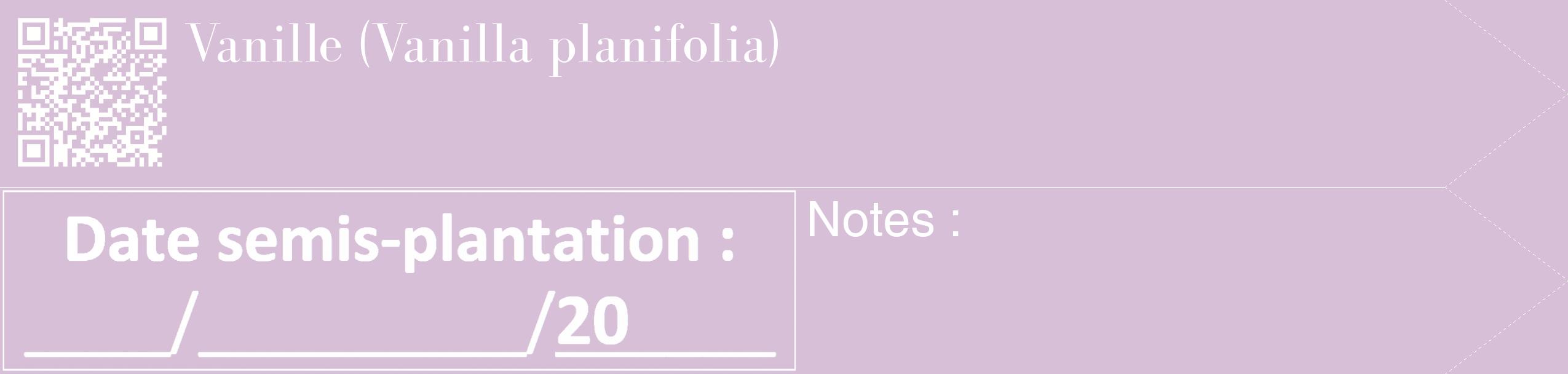 Étiquette de : Vanilla planifolia - format c - style blanche54_simple_simplebod avec qrcode et comestibilité